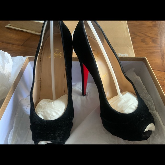 Christian Louboutin Black Drapesse Red Bottom - Picture 10 of 12